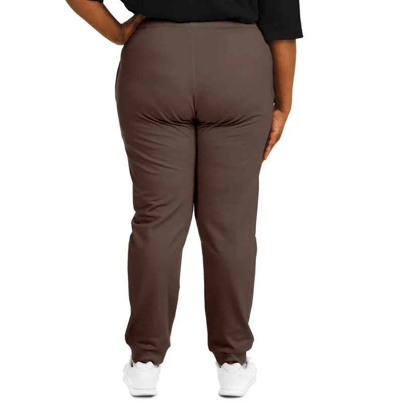 Dark Red Brown Joggers | Unisex | with PLUS sizes | Dark Pale Pastel Red Brown | C0M30Y30K80