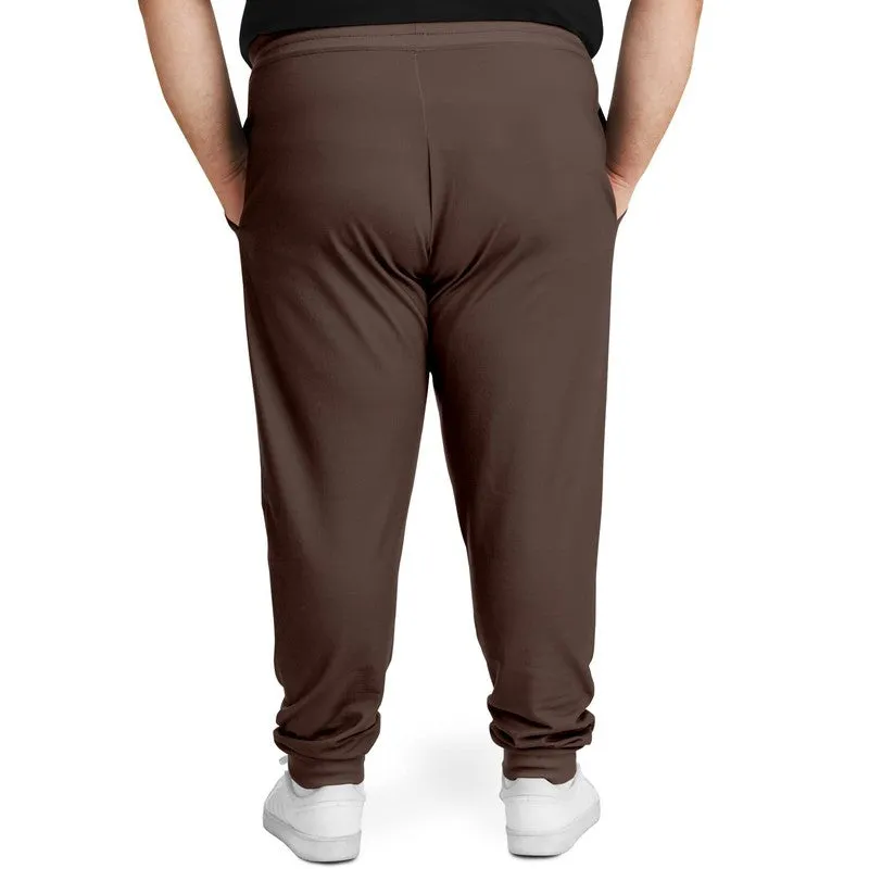 Dark Red Brown Joggers | Unisex | with PLUS sizes | Dark Pale Pastel Red Brown | C0M30Y30K80