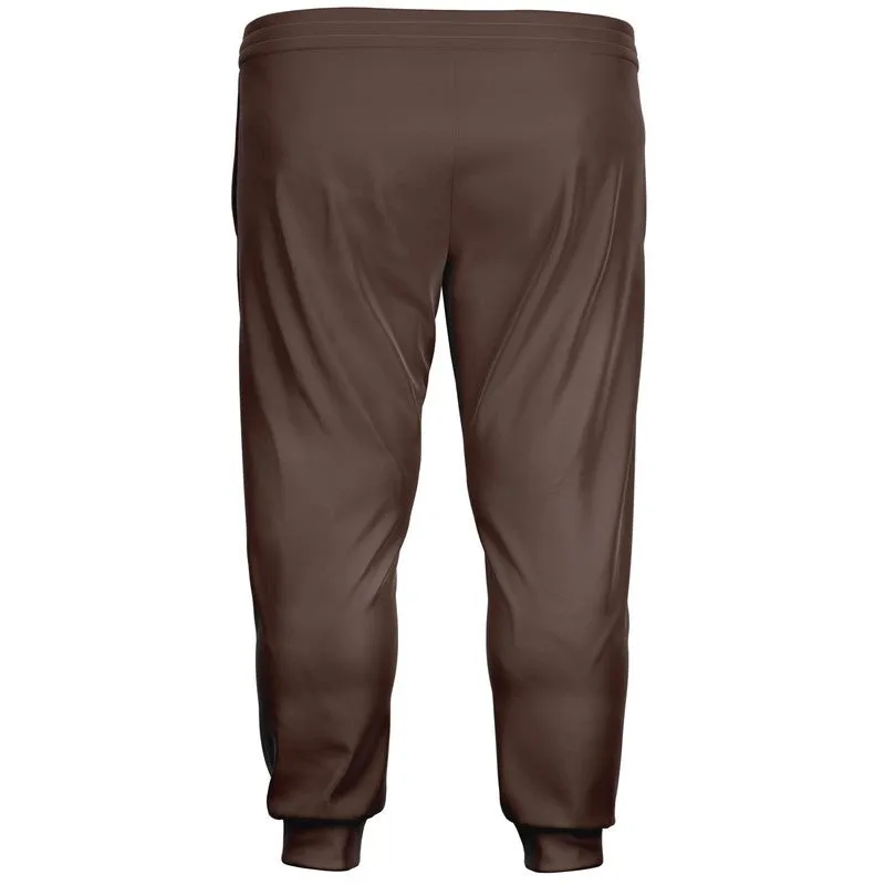 Dark Red Brown Joggers | Unisex | with PLUS sizes | Dark Pale Pastel Red Brown | C0M30Y30K80