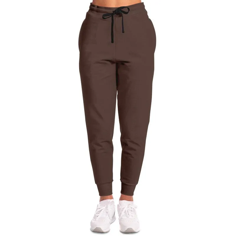 Dark Red Brown Joggers | Unisex | with PLUS sizes | Dark Pale Pastel Red Brown | C0M30Y30K80
