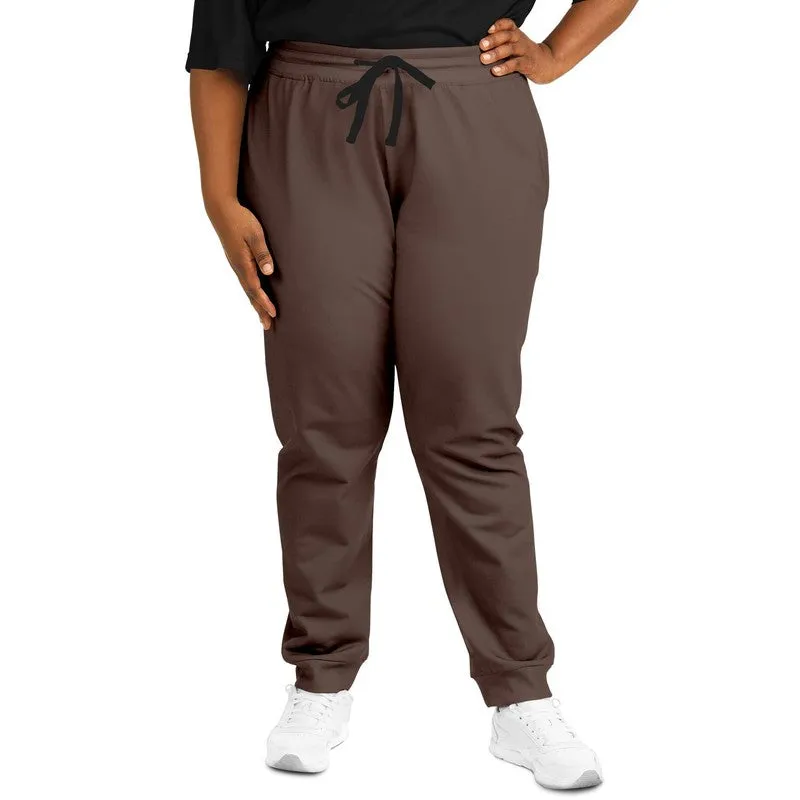 Dark Red Brown Joggers | Unisex | with PLUS sizes | Dark Pale Pastel Red Brown | C0M30Y30K80