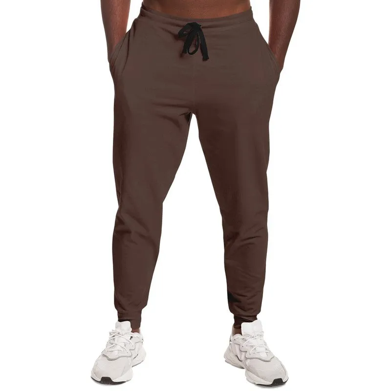 Dark Red Brown Joggers | Unisex | with PLUS sizes | Dark Pale Pastel Red Brown | C0M30Y30K80