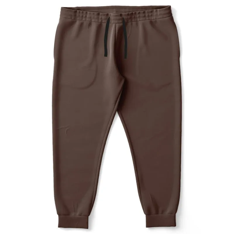 Dark Red Brown Joggers | Unisex | with PLUS sizes | Dark Pale Pastel Red Brown | C0M30Y30K80