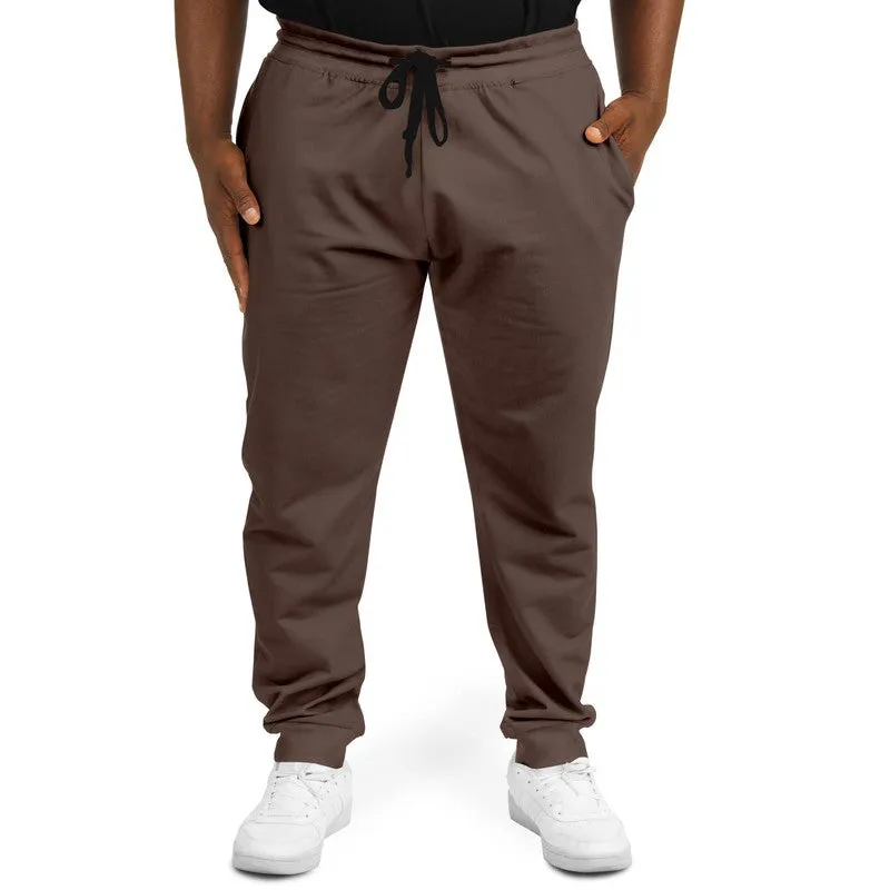 Dark Red Brown Joggers | Unisex | with PLUS sizes | Dark Pale Pastel Red Brown | C0M30Y30K80