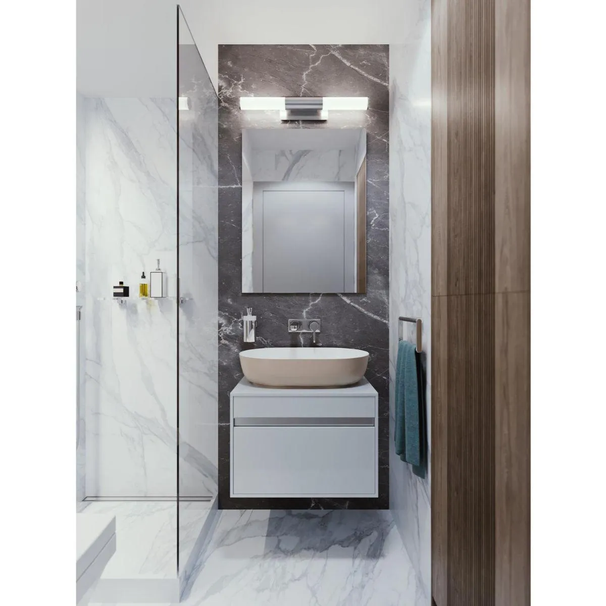 DAX 36 in. LED Armed Sconce Satin Nickel finish