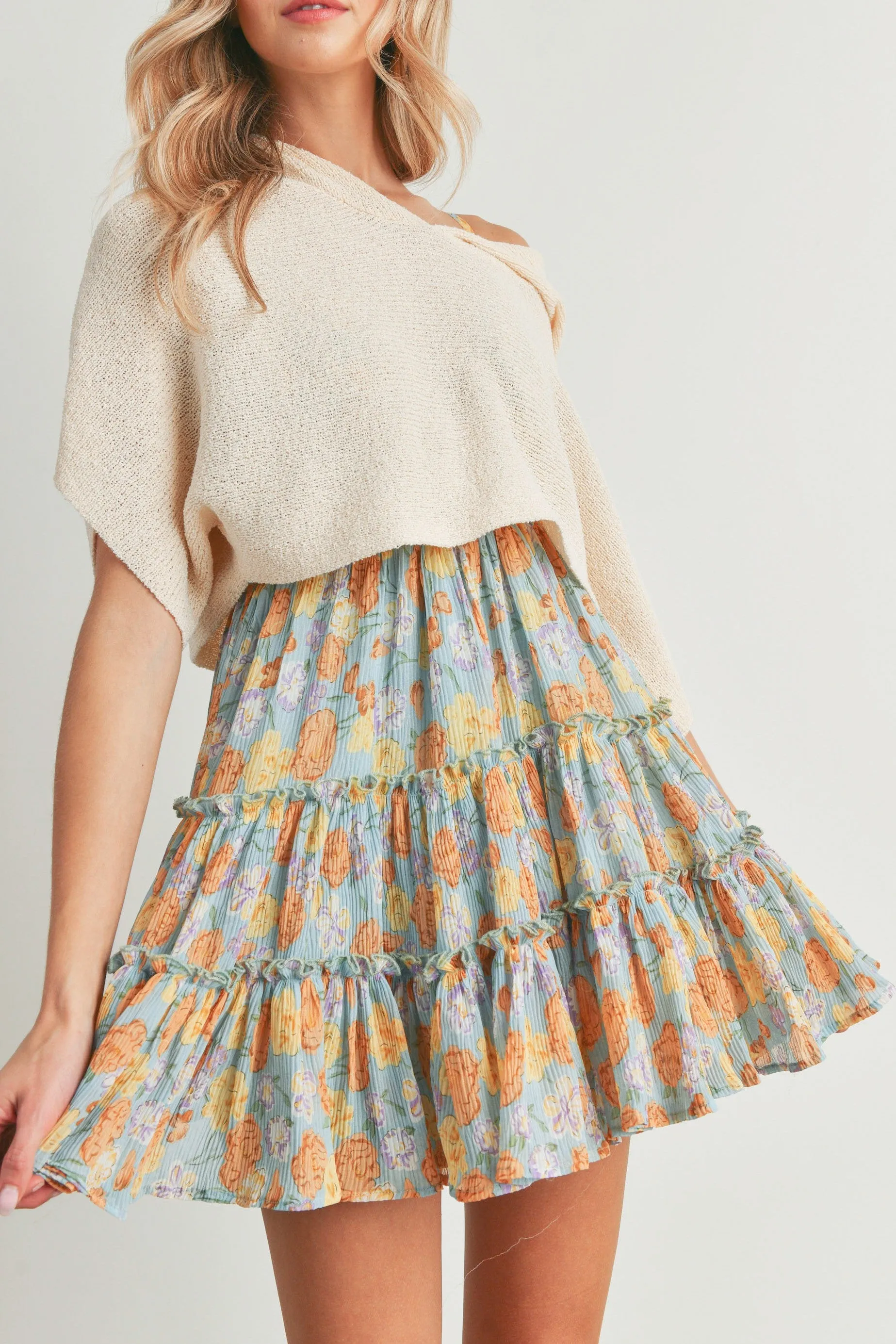 Drop Shoulder Crop Sweater