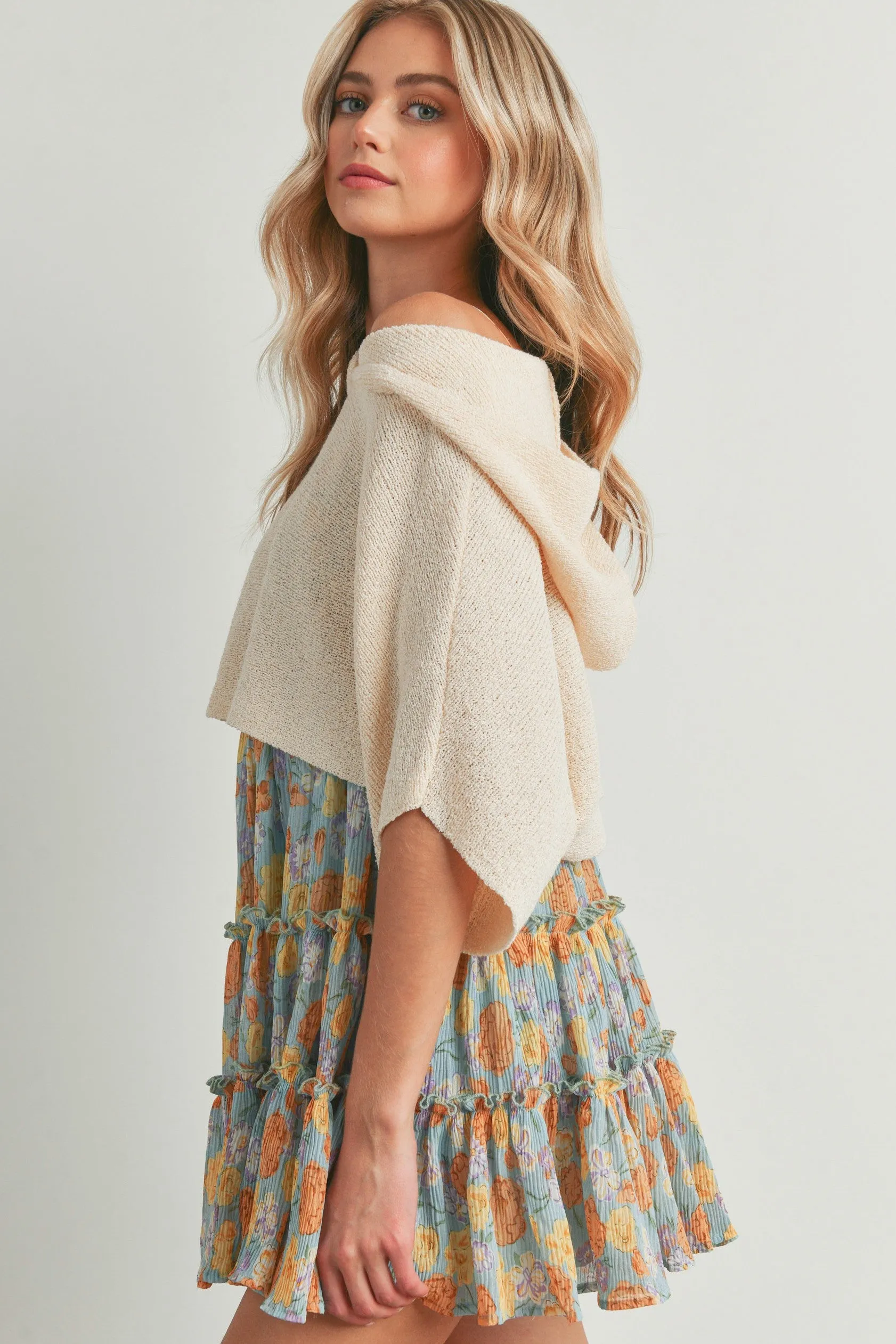 Drop Shoulder Crop Sweater