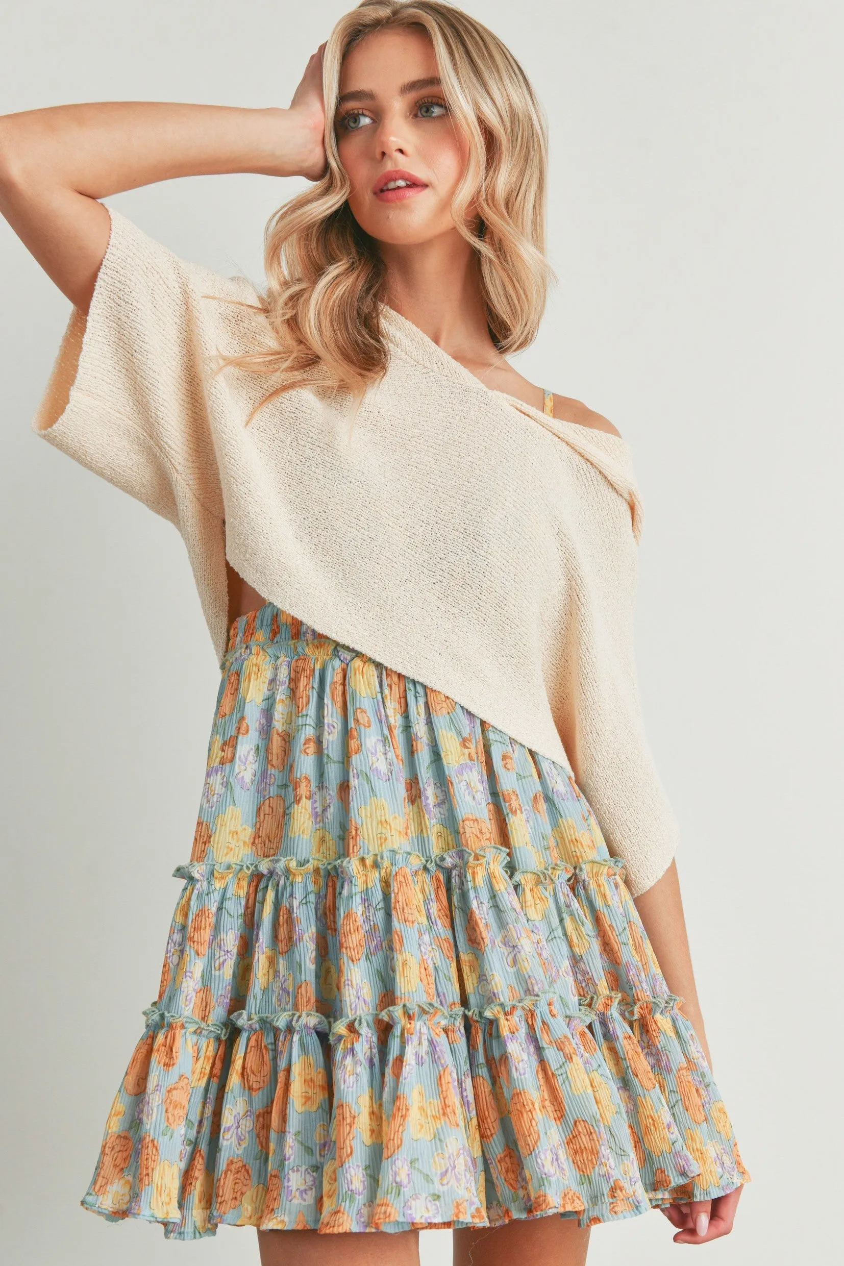 Drop Shoulder Crop Sweater