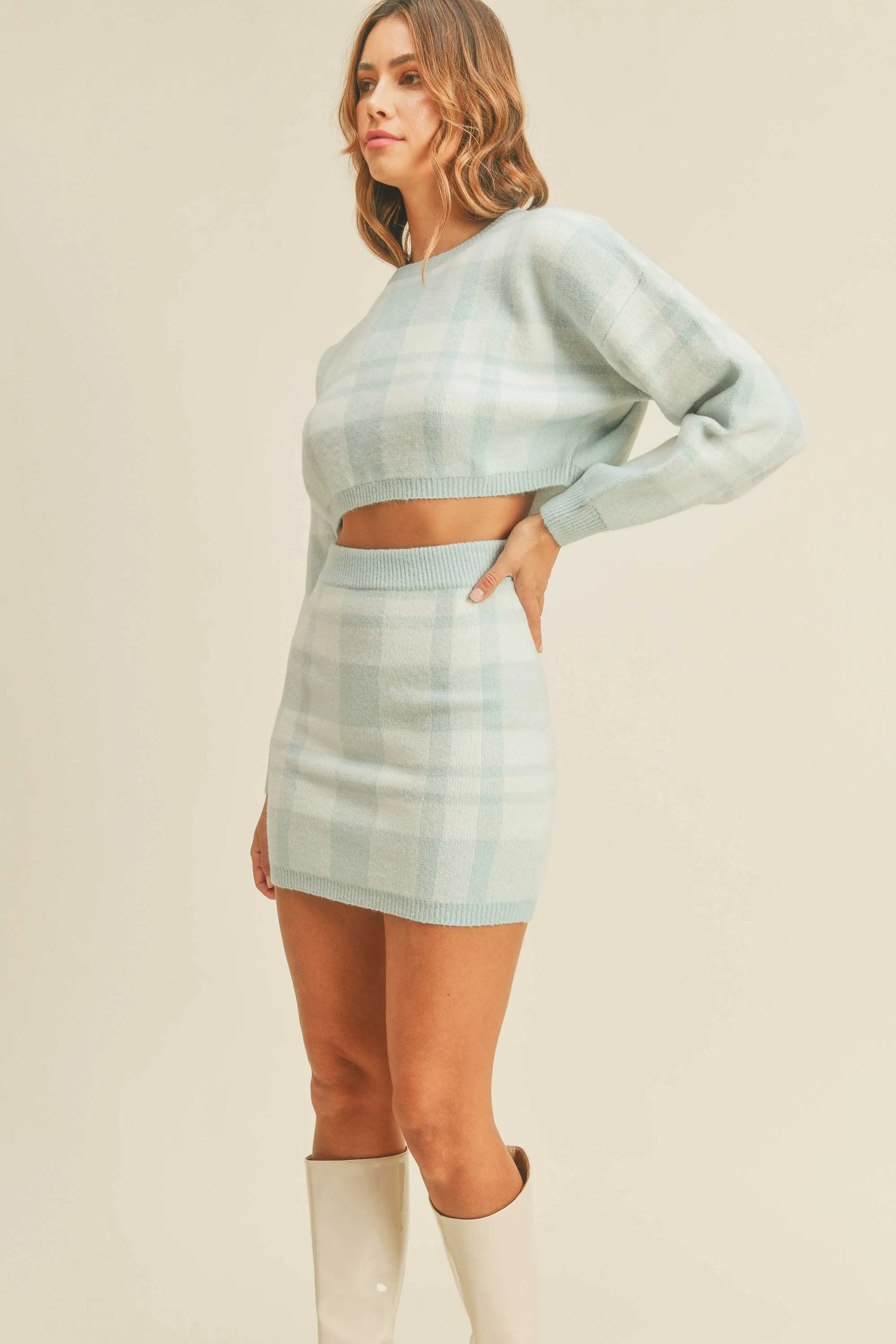ENSLEY PLAID SWEATER SET