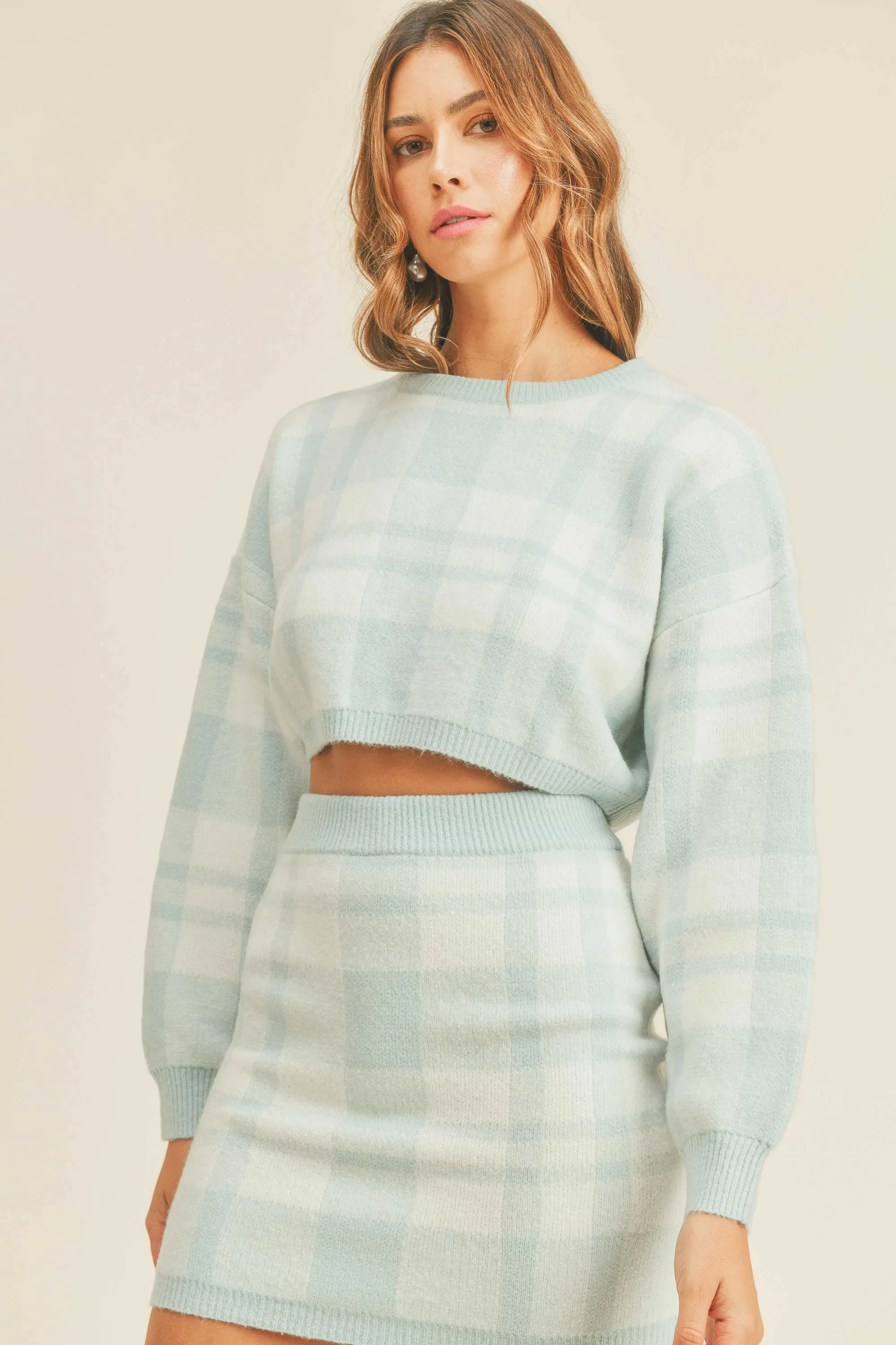 ENSLEY PLAID SWEATER SET