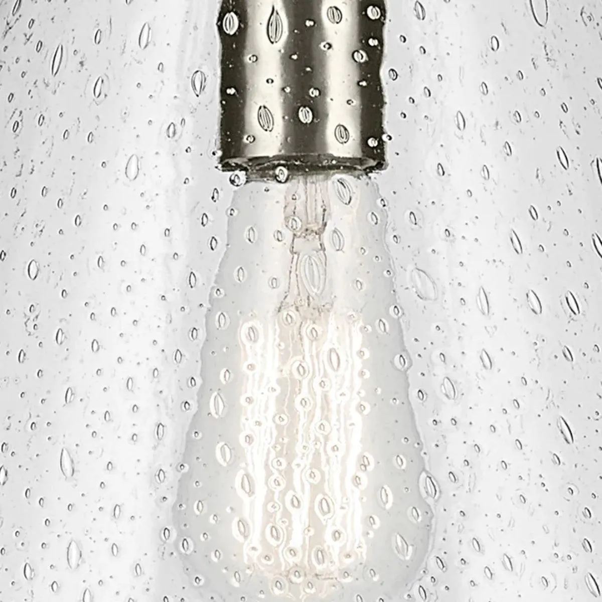 Everly 16" 1-Light Cone Pendant Light with Clear Seeded Glass, Brushed Nickel Finish