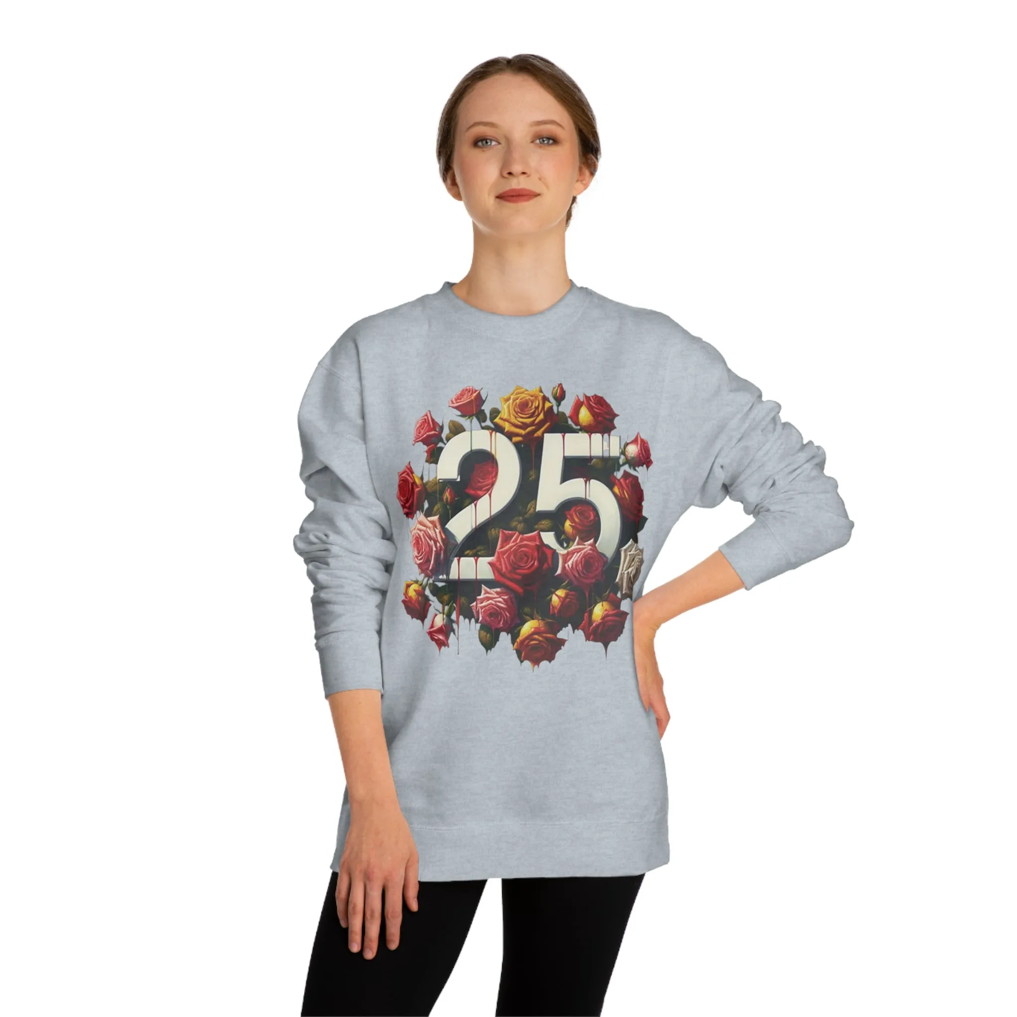 Floral Sweatshirt - Unisex Crew Neck Sweatshirt - Super Bowl Valentine Flowers Design