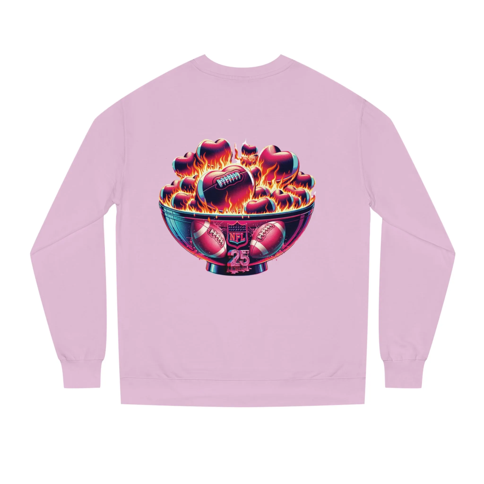Floral Sweatshirt - Unisex Crew Neck Sweatshirt - Super Bowl Valentine Flowers Design