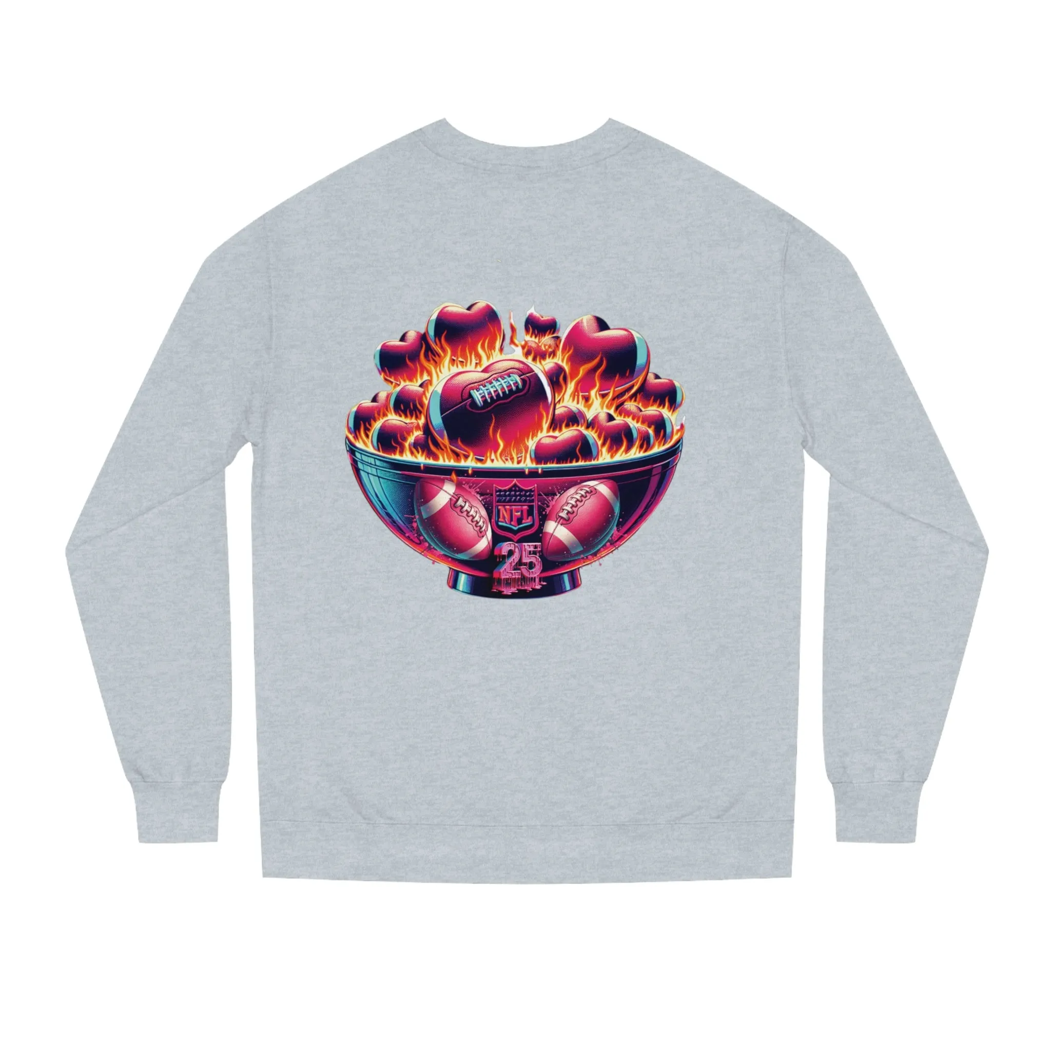 Floral Sweatshirt - Unisex Crew Neck Sweatshirt - Super Bowl Valentine Flowers Design