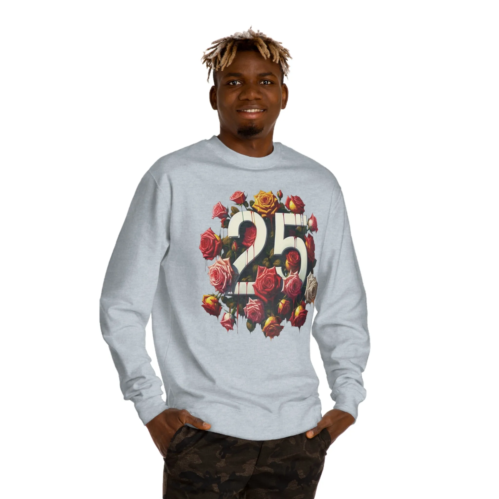 Floral Sweatshirt - Unisex Crew Neck Sweatshirt - Super Bowl Valentine Flowers Design