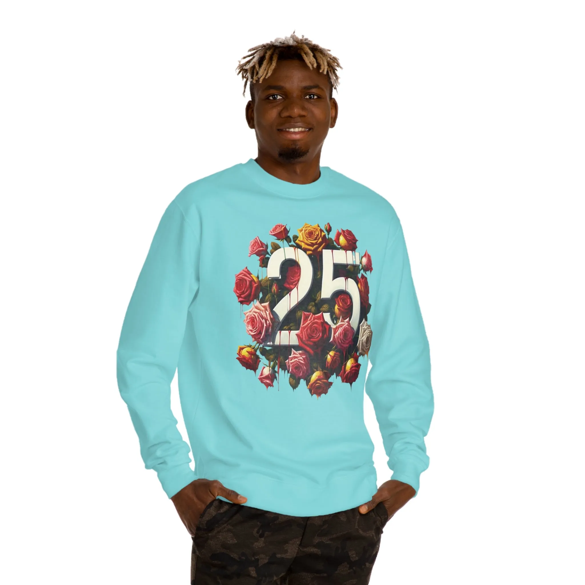 Floral Sweatshirt - Unisex Crew Neck Sweatshirt - Super Bowl Valentine Flowers Design