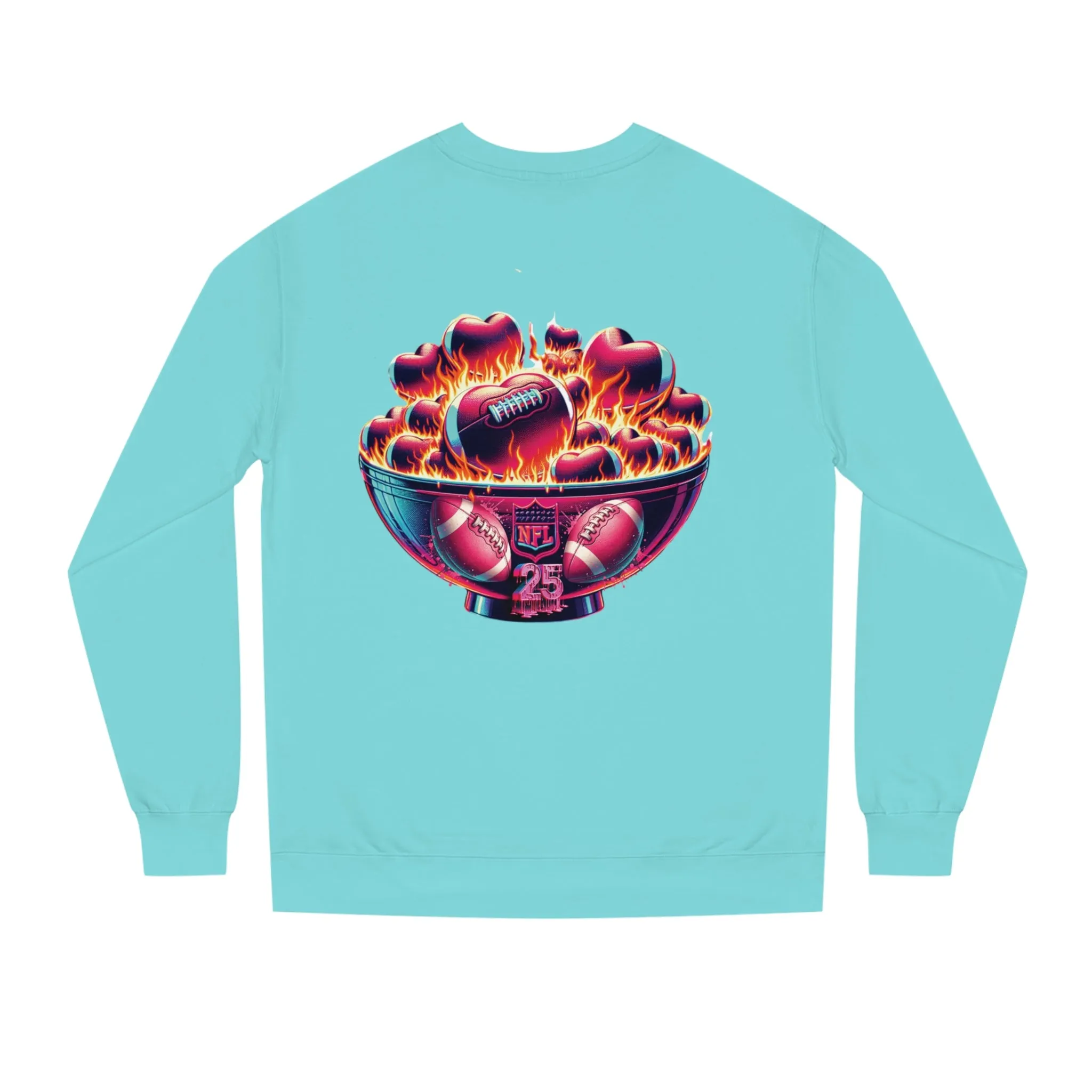 Floral Sweatshirt - Unisex Crew Neck Sweatshirt - Super Bowl Valentine Flowers Design