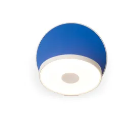 Gravy 5 in. LED Wall Light Hardwire Matte White Body Matte Blue Plate