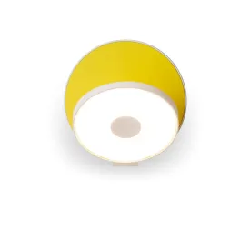 Gravy 5 in. LED Wall Light Hardwire Matte White Body Matte Yellow Plate