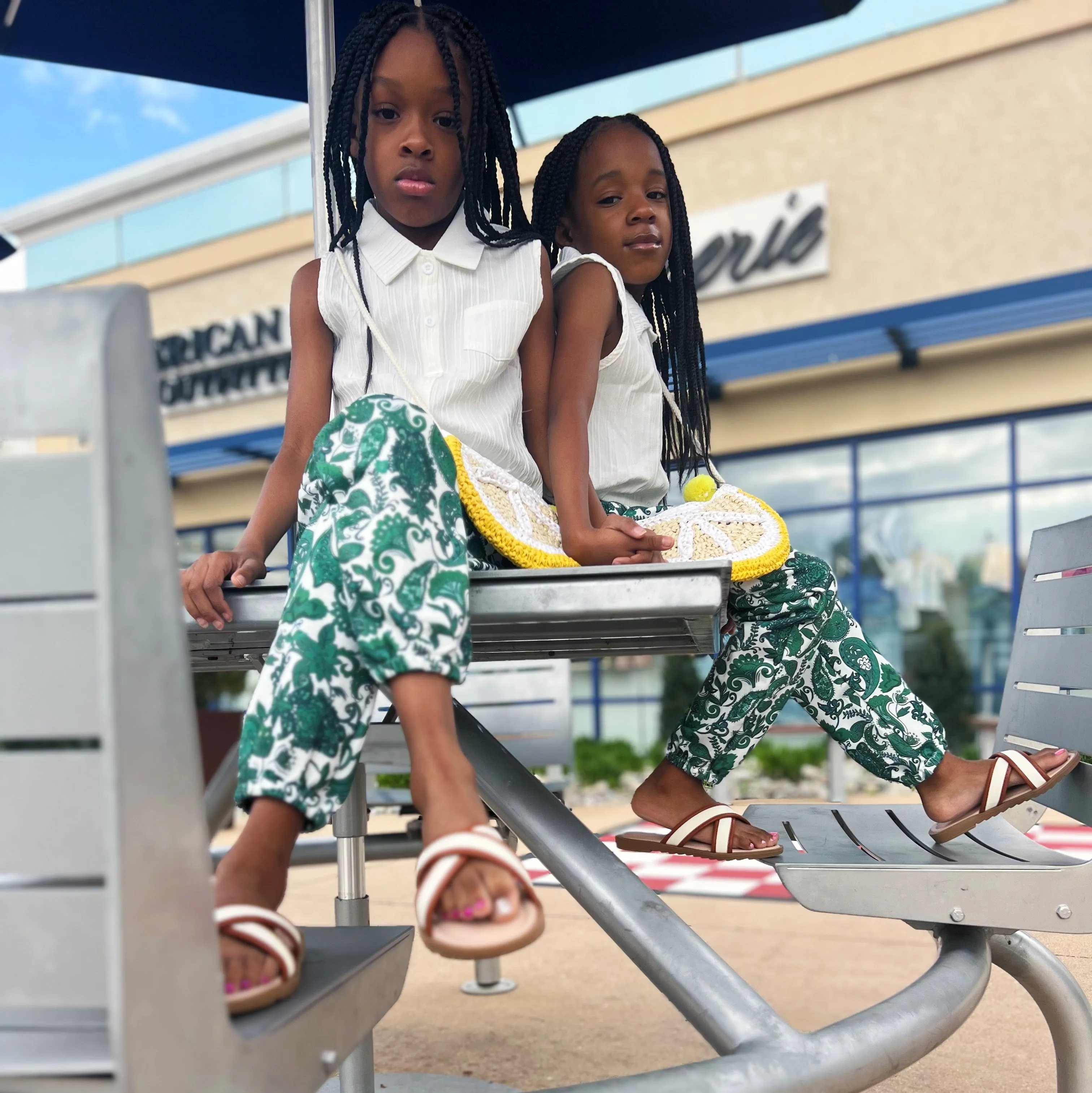 Green boho Joggers