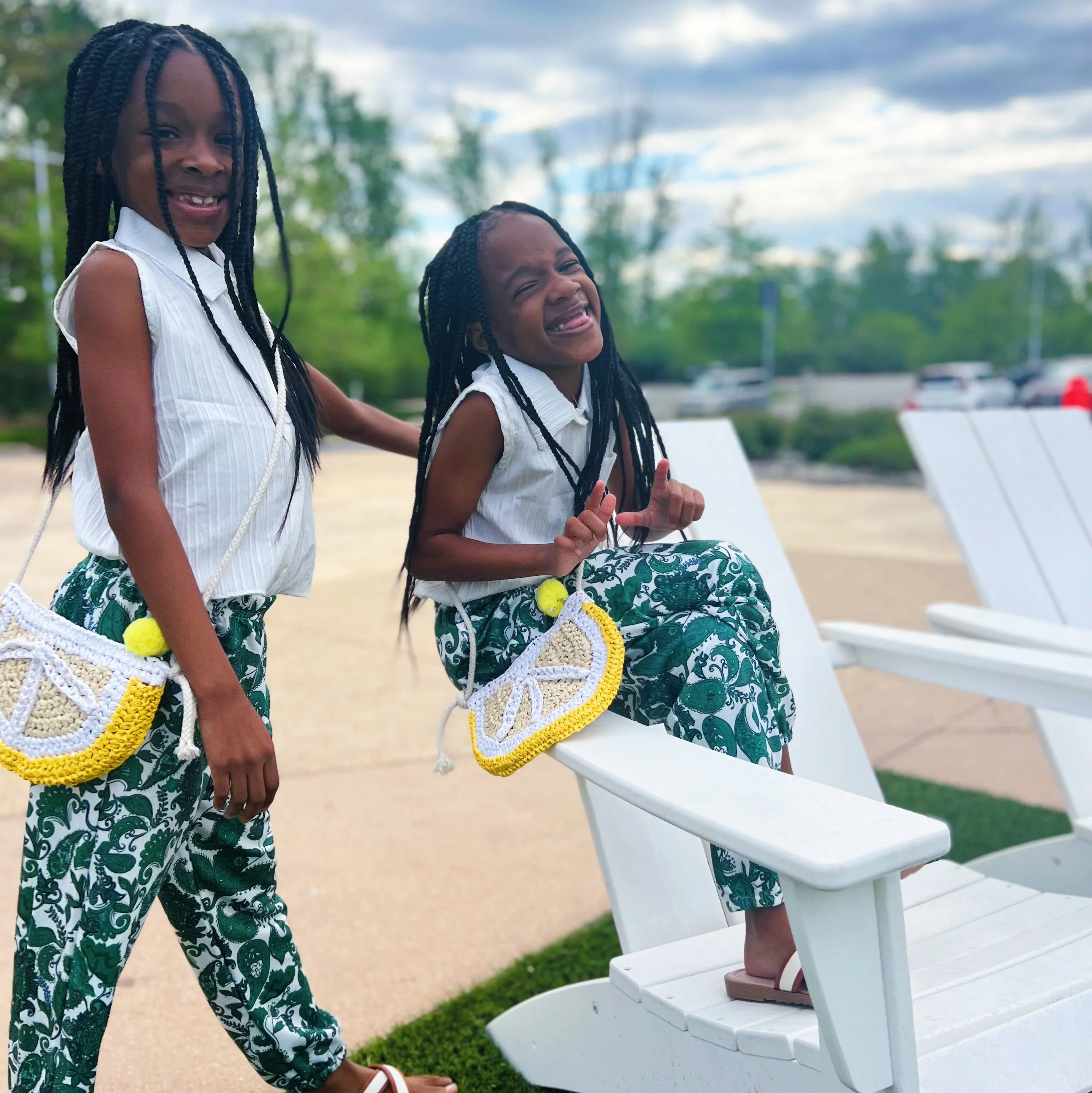 Green boho Joggers