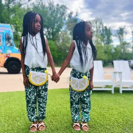 Green boho Joggers