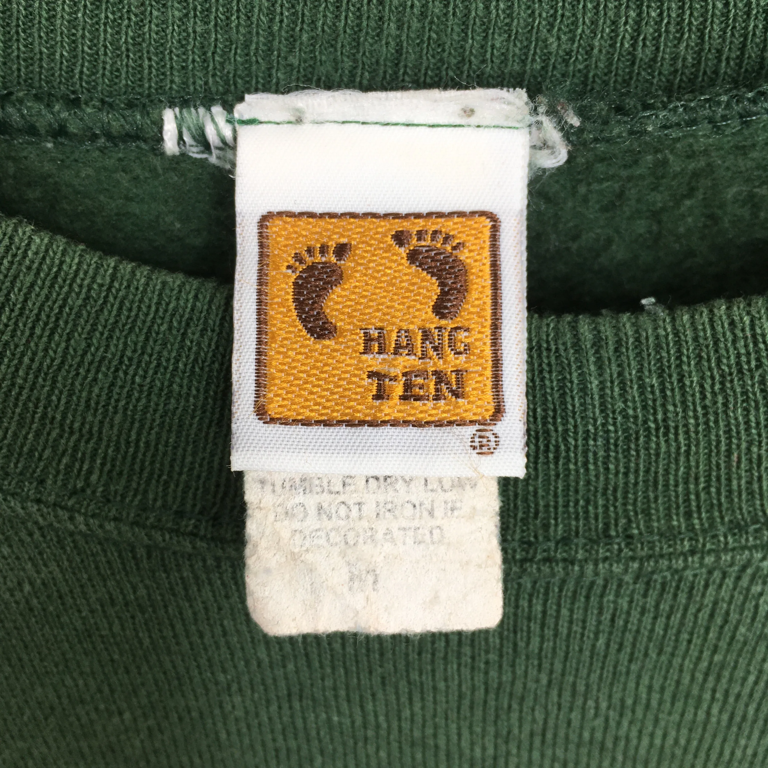 Hang Ten Big Logo Green Sweatshirt Medium