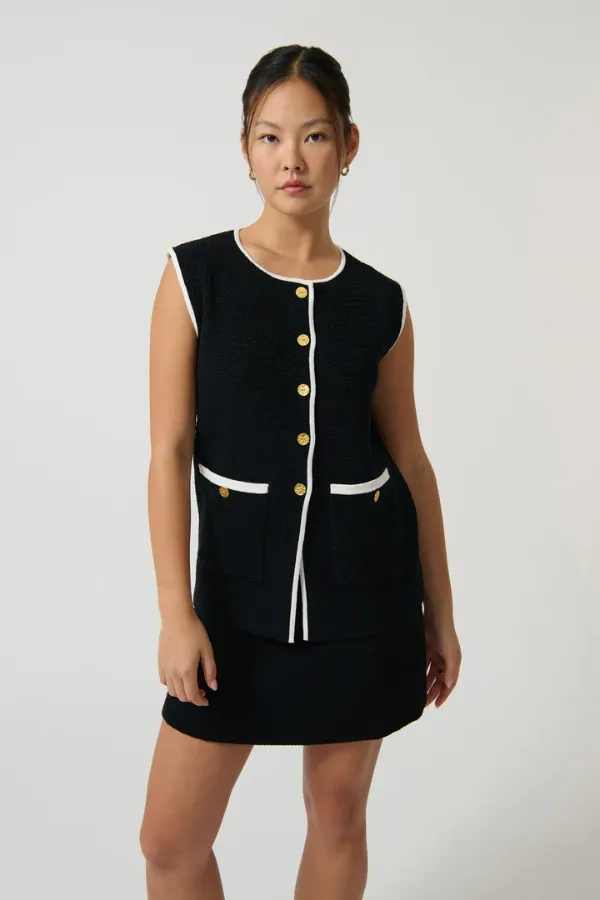 Helena Gilet Black/White