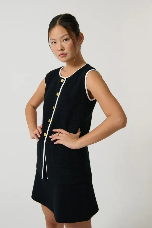 Helena Gilet Black/White