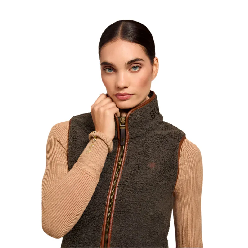 Holland Cooper Country Ladies Fleece Gilet - Khaki Borg