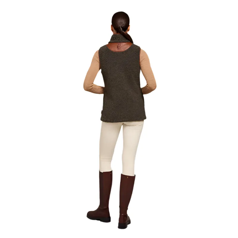 Holland Cooper Country Ladies Fleece Gilet - Khaki Borg