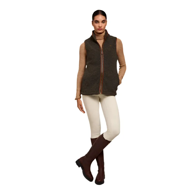 Holland Cooper Country Ladies Fleece Gilet - Khaki Borg