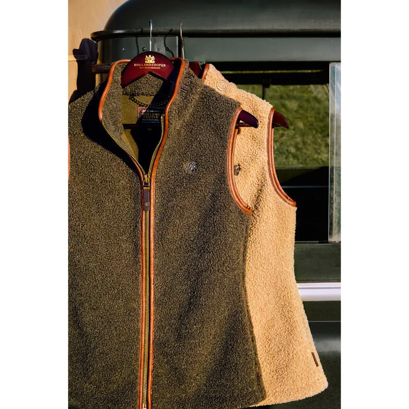 Holland Cooper Country Ladies Fleece Gilet - Khaki Borg