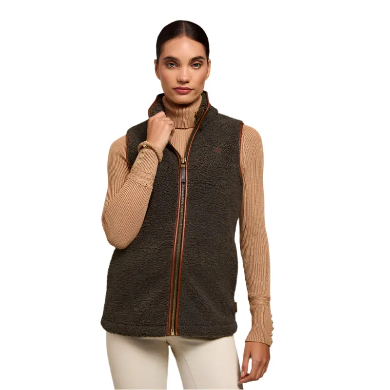 Holland Cooper Country Ladies Fleece Gilet - Khaki Borg