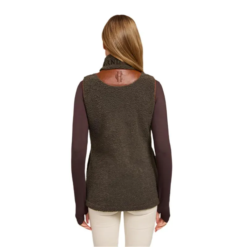 Holland Cooper Country Ladies Fleece Gilet - Khaki Borg