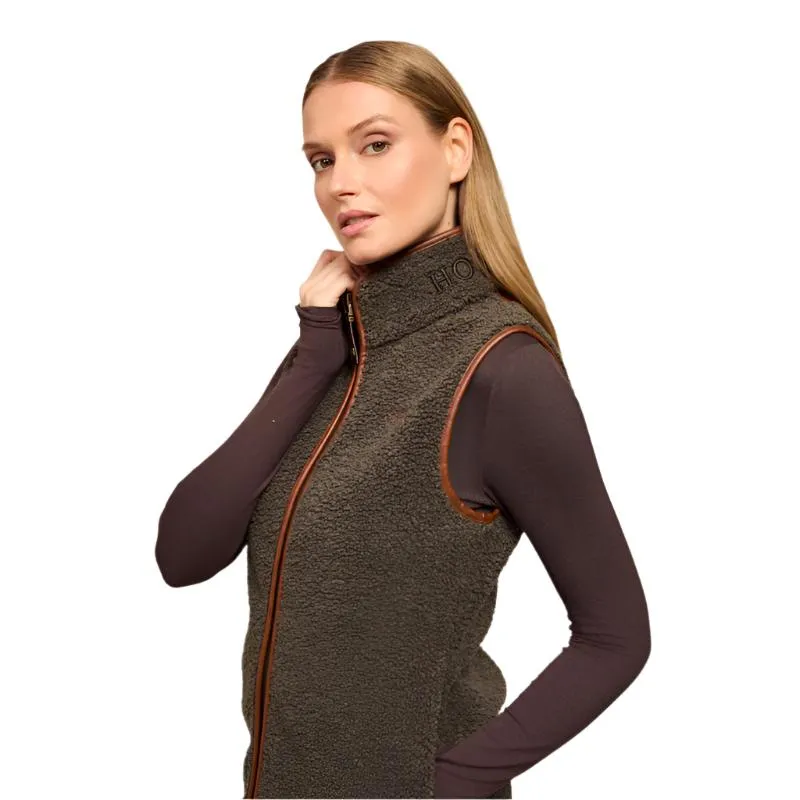 Holland Cooper Country Ladies Fleece Gilet - Khaki Borg