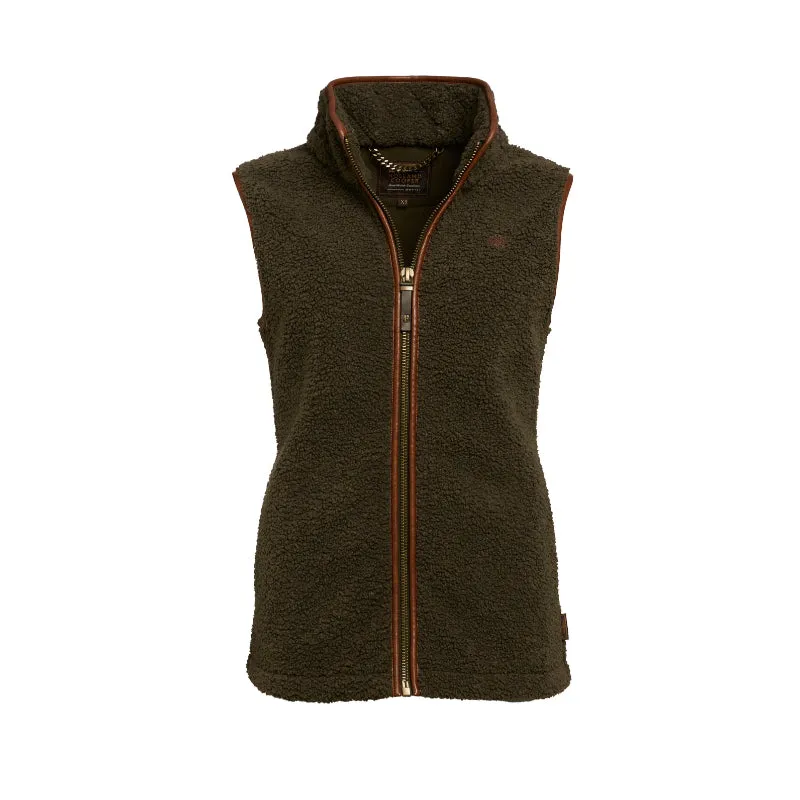 Holland Cooper Country Ladies Fleece Gilet - Khaki Borg