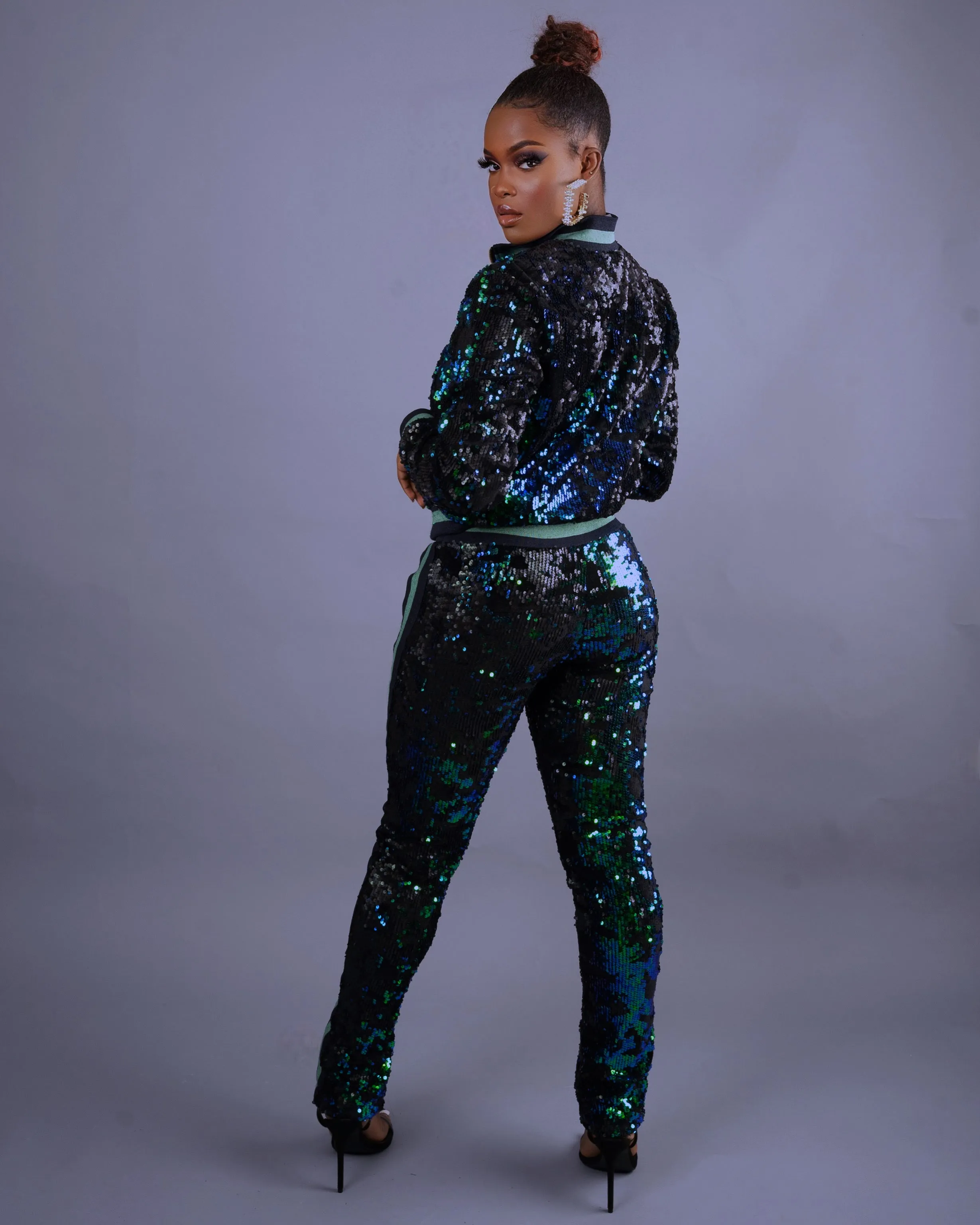 Hollywood Sequins Jogger || Green