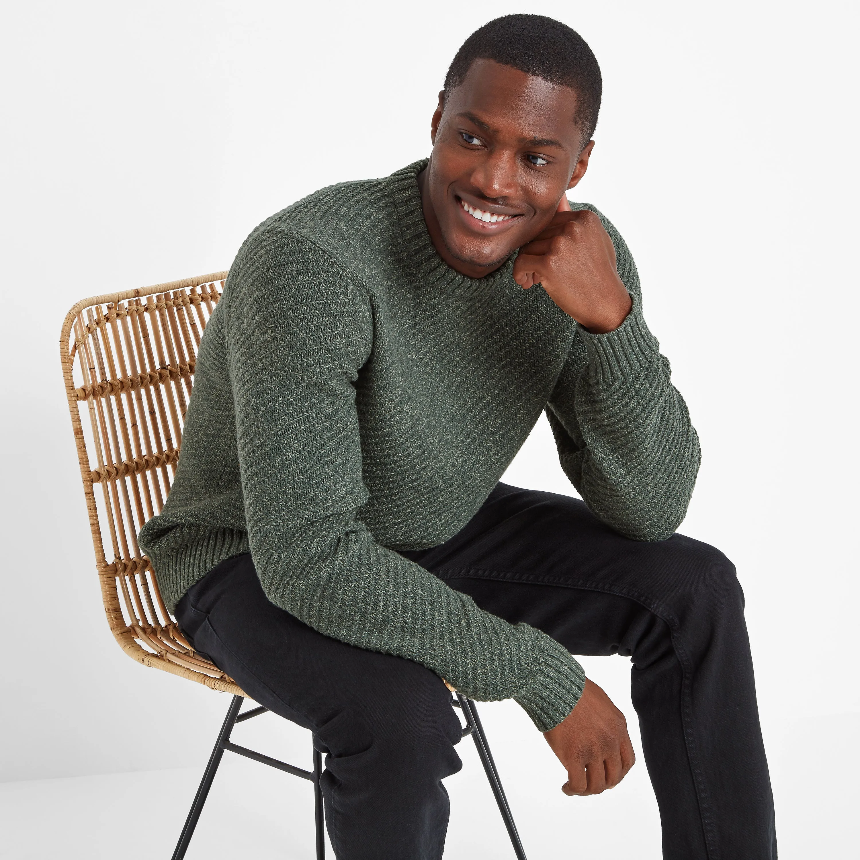 Jeremy Mens Knitted Jumper - Pine Green