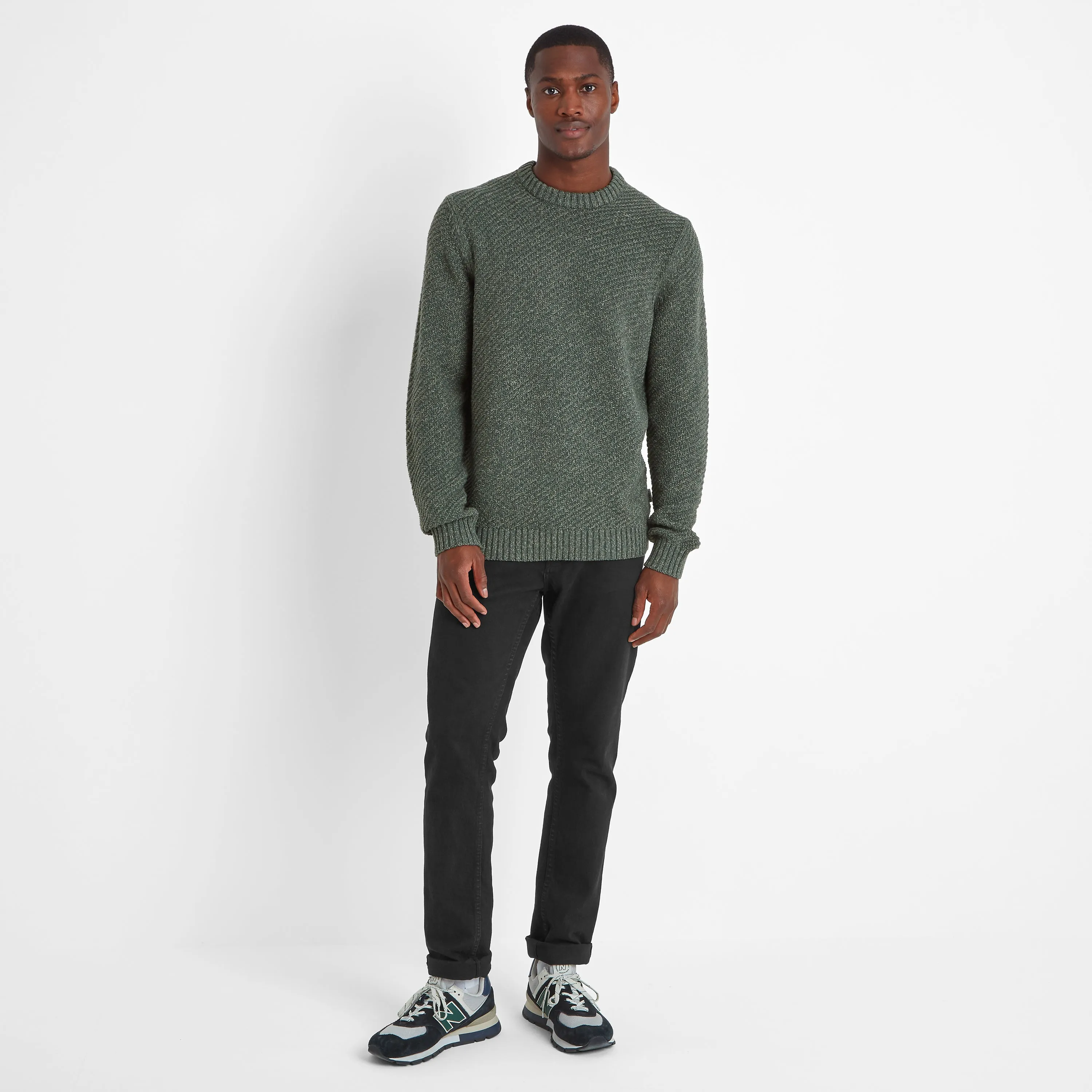 Jeremy Mens Knitted Jumper - Pine Green