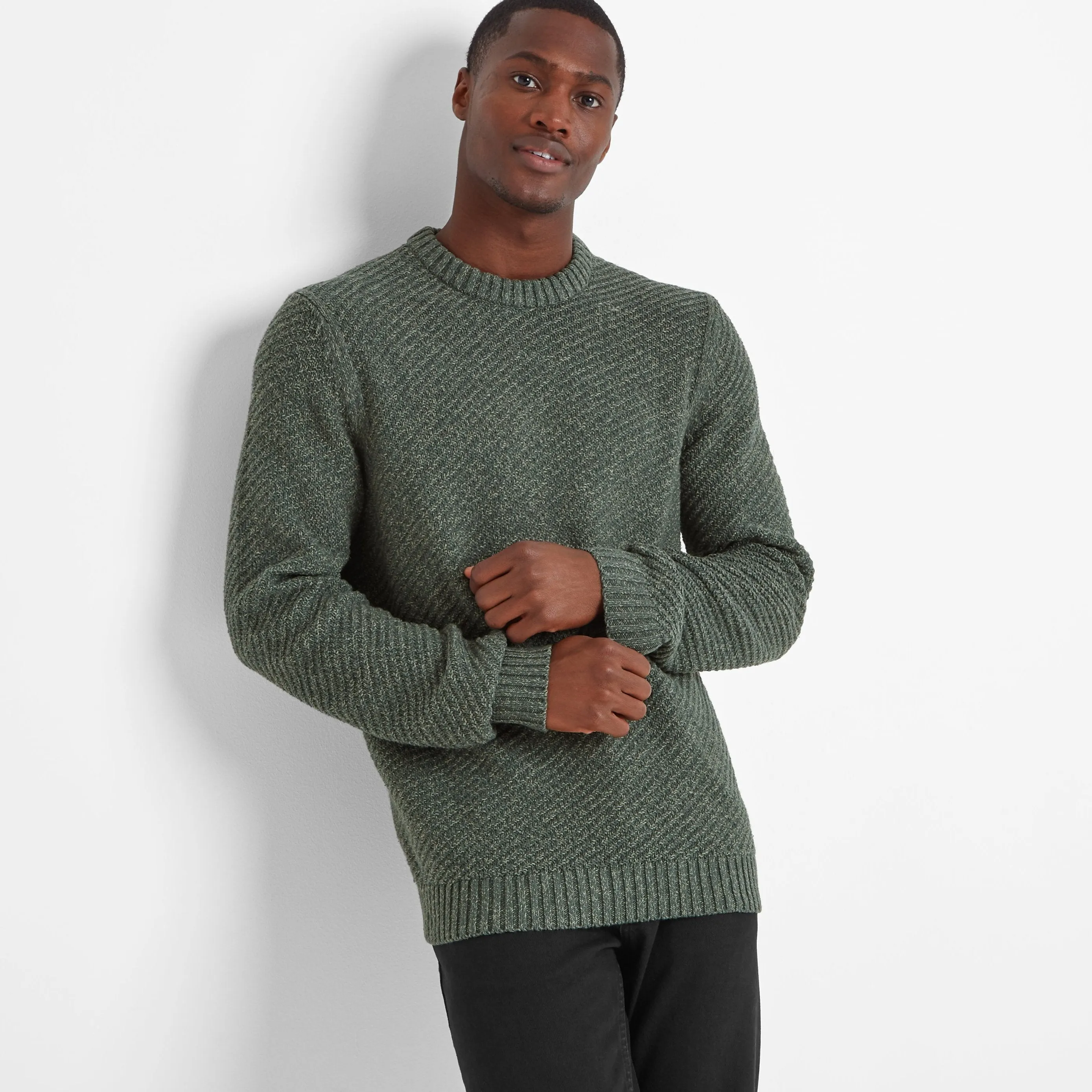 Jeremy Mens Knitted Jumper - Pine Green