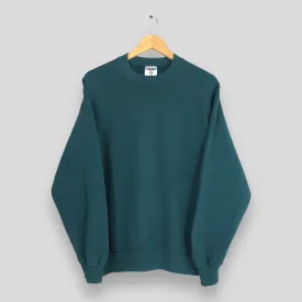 Jerzees Usa Green Plain Sweatshirt Medium