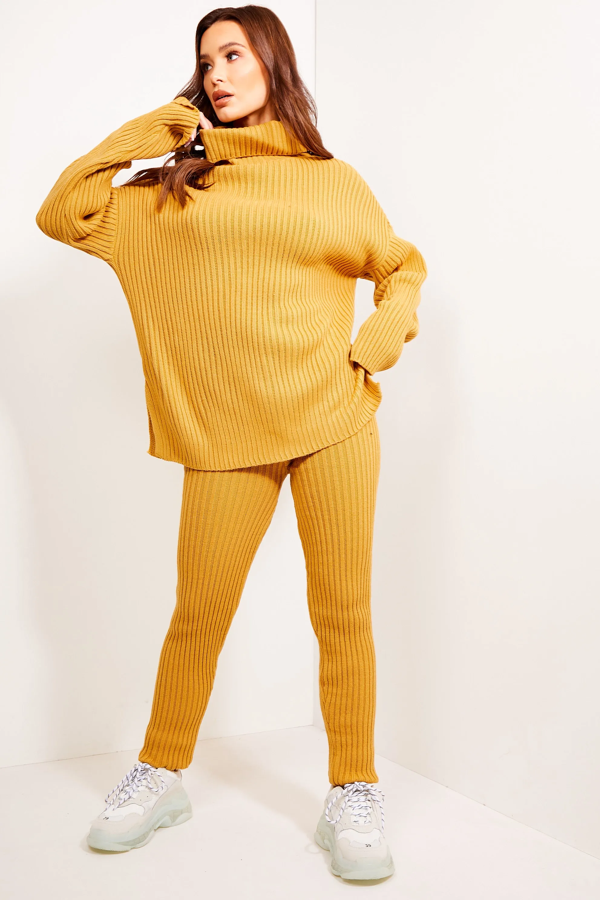 Juniper Camel Oversized Roll Neck Co-Ord