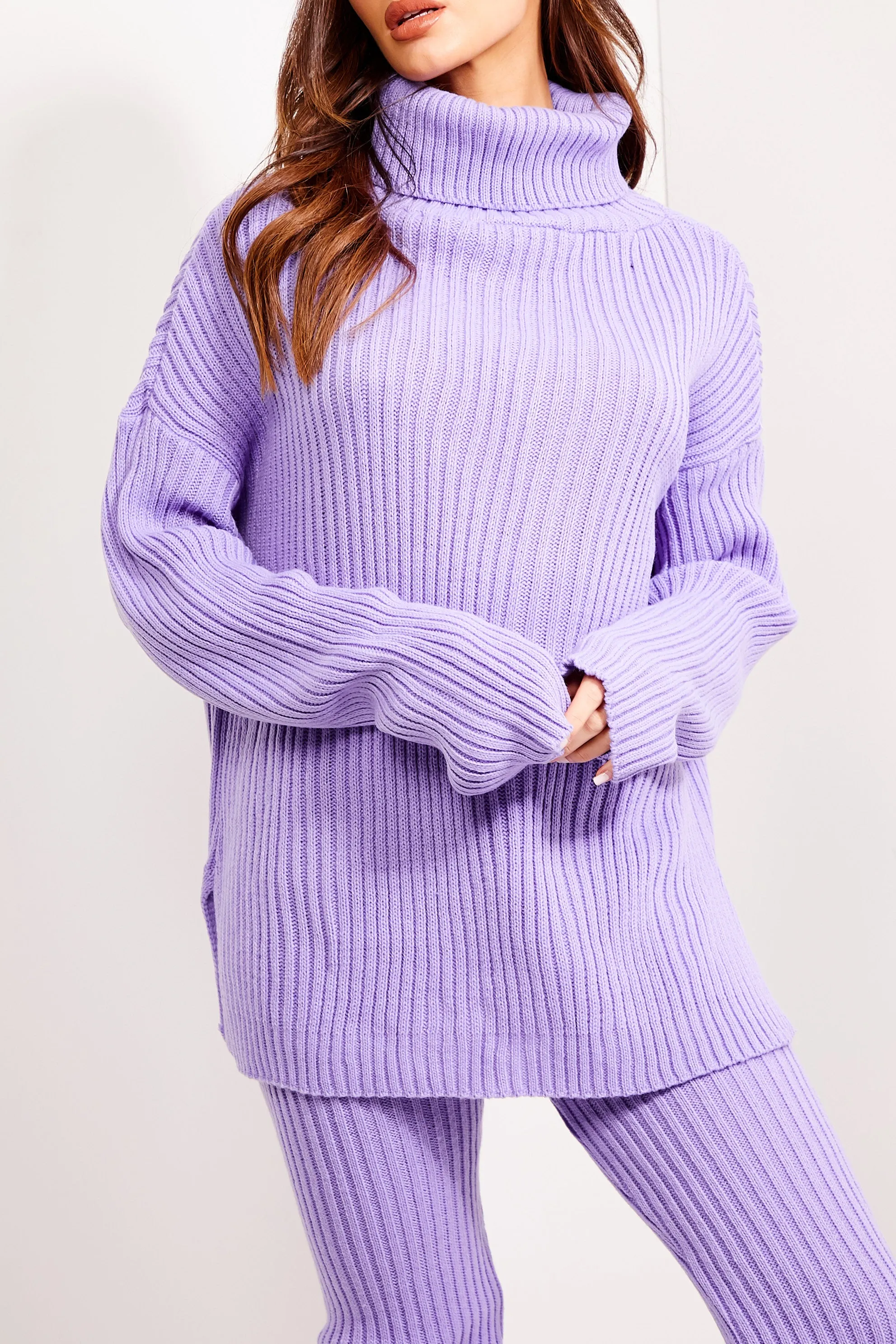Juniper Lilac Oversized Roll Neck Co-Ord