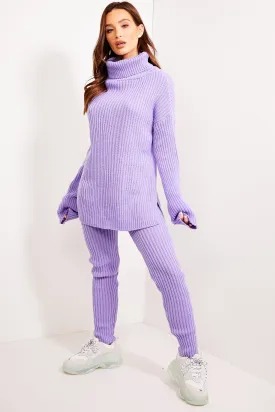Juniper Lilac Oversized Roll Neck Co-Ord