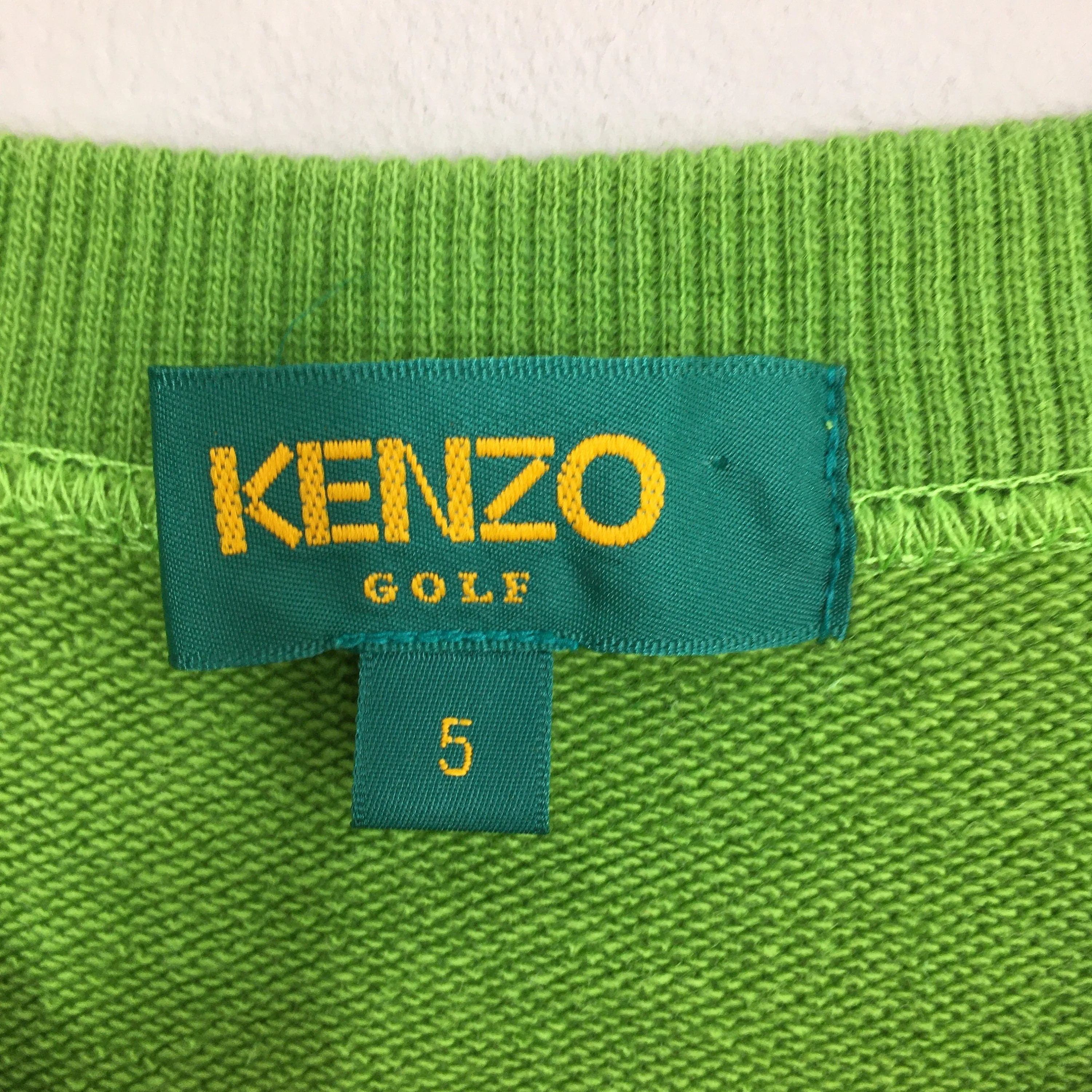 Kenzo Golf Embroidery Green Sweatshirt Large