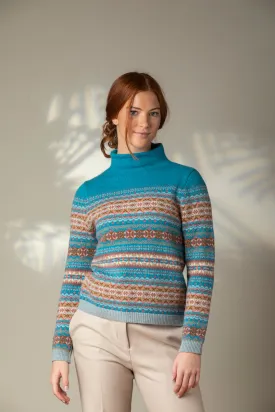 Kinross High Neck Sweater - Topaz