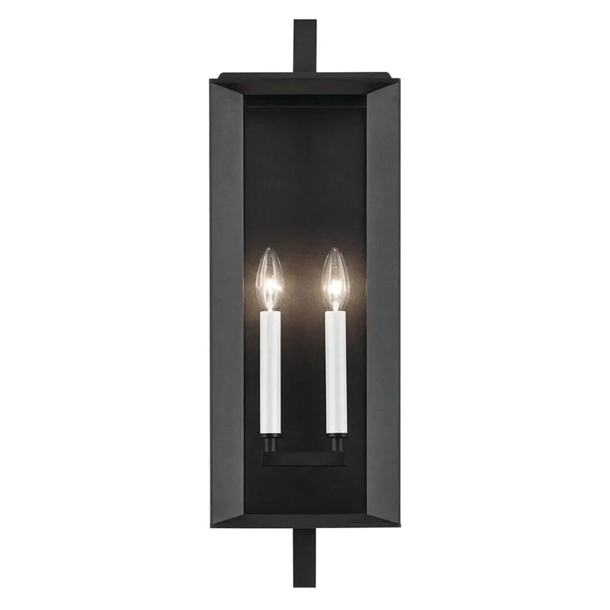 Kroft 24 In 2-Lights Outdoor Wall Light, Black Finish
