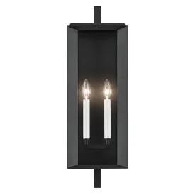 Kroft 24 In 2-Lights Outdoor Wall Light, Black Finish