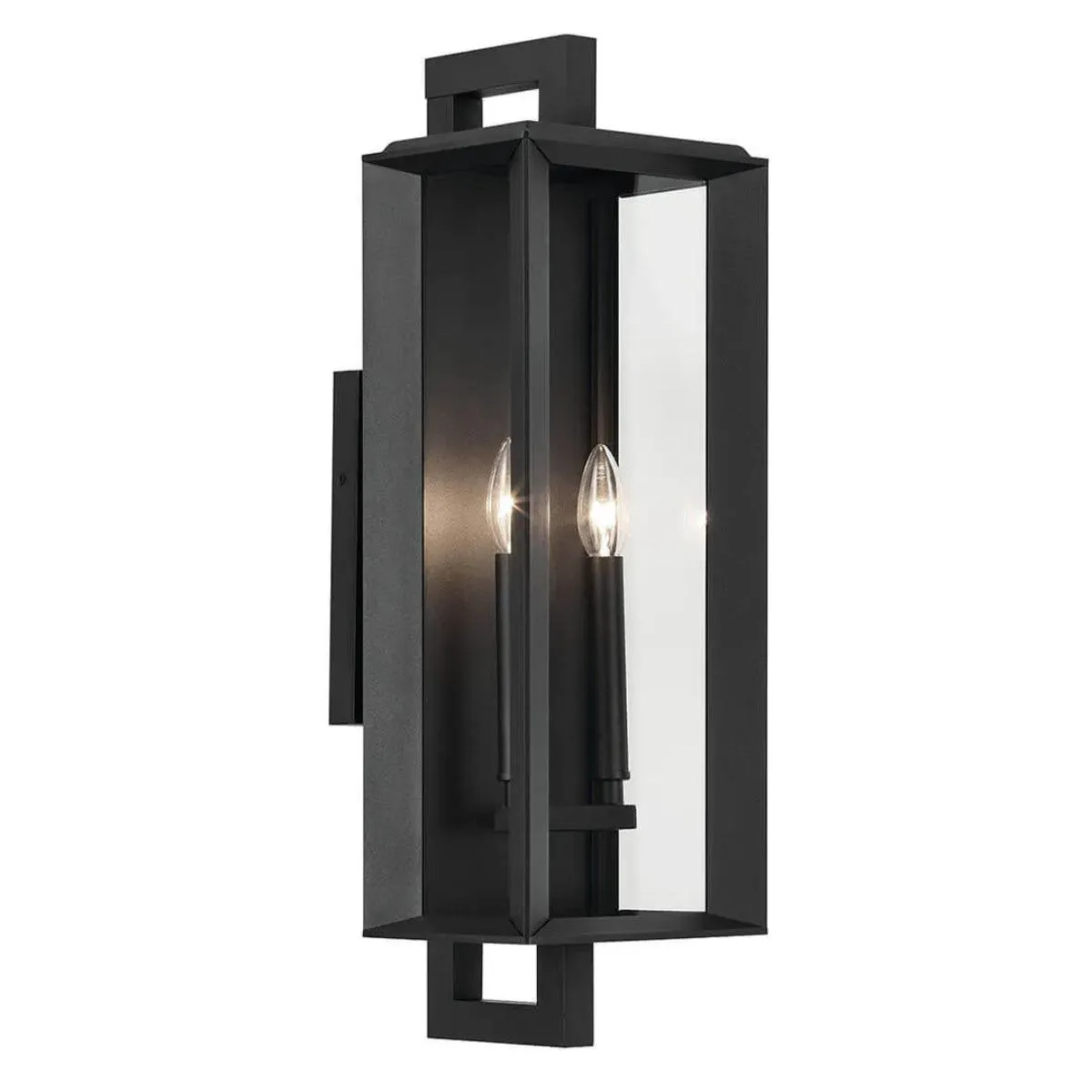 Kroft 24 In 2-Lights Outdoor Wall Light, Black Finish